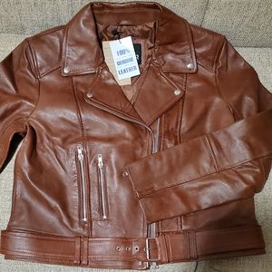 Womens XL caramel colored motorcycle jacket
